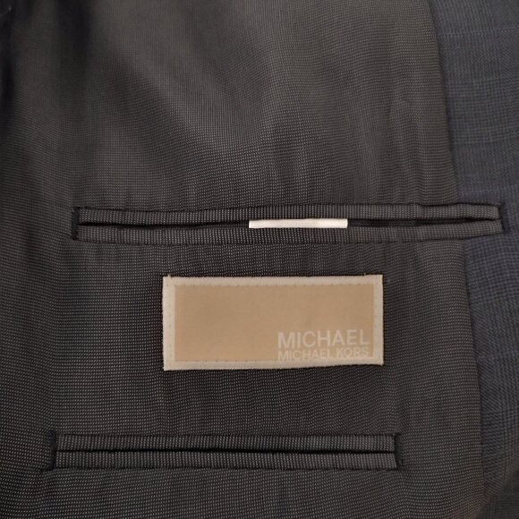 Michael Kors, 3‑piece suit, 100% wool, size 40R, gray plaid) - Picture 1 of 16